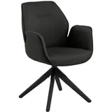AC Design Furniture Aurelia Esszimmerstuhl, H: 91 x B: 60,5 x T: 58,5 cm, Dunkelgrau/Schwarz, Stoff/Holz, 1 Stk.