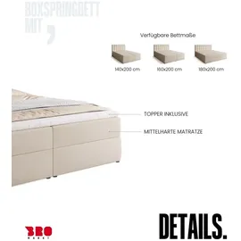 bromarkt Detroit 180 x 200 cm H3 Beige