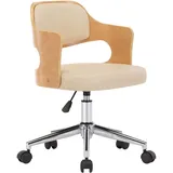 vidaXL Esszimmerstuhl Drehbar Kunstleder creme