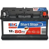 BIG Autobatterie AGM 12V 80Ah 850A/EN Start-Stop Plus Batterie statt 75Ah