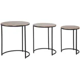 KADIMA DESIGN Satztisch Metall, Rund,Rund, C-Form, 45x55x45 cm, Wohnzimmer, Wohnzimmertische, Beistelltische