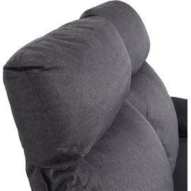 MCW 2er Kinosessel MCW-L93, Relaxsessel Fernsehsessel Sofa, Armlehne Liegefunktion Nosagfederung Stoff/Textil ~ dunkelgrau