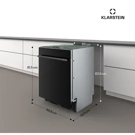 Klarstein Luxara Einbaugeschirrspüler (vollintegrierbar, 600 mm, Schwarz)
