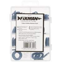 Fixman 961227 Gummischeiben-Sortiment, Pckg. 120-tlg, Black