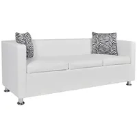 VidaXL Sofa 3-Sitzer Kunstleder Weiß