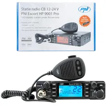 PNI Escort CB 9001 PRO ASQ Einstellbares CB-Radio, AM-FM, 12V/24V, 4W, Scan, Dual Watch, ANL, Mehrfarbenbildschirm