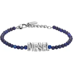 Armband DIESEL "Schmuck Geschenk Edelstahl Armschmuck Armkette FONT, DX1544040", blau (edelstahlfarben, blau, blau), Armbänder, Edelstahl, mit Achat