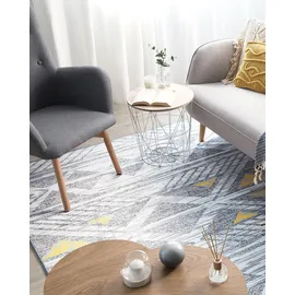 Beliani Teppich Grau 160 x 230 cm geometrisches Muster Kurzflor KARGI