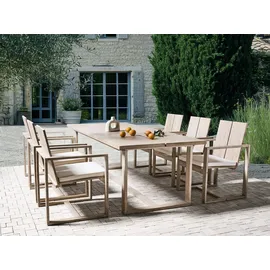Beliani Azzanello Gartentisch 230 x 100 x 75 cm Hellbraun