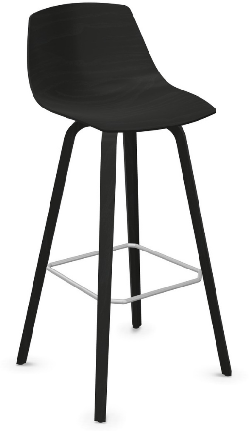 lapalma MIUNN S105 Barhocker | Sitzschale Eiche schwarz | Holzgestell Eiche schwarz offenporig