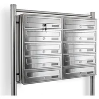 BITUXX Postfach Doppel Edelstahl Silber