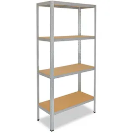 shelfplaza HOME 180x120x45 cm Schwerlastregal in verzinkt mit 4 Böden und 175 kg Traglast pro Boden