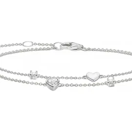 Thomas Sabo Armband mit Herzen und weiße Steine 925 Sterlingsilber A2057-051-14 - weiß