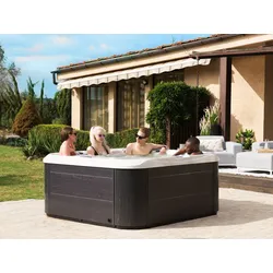 Whirlpool Outdoor weiß mit LED quadratisch 200 x 200 cm LASTARRIA