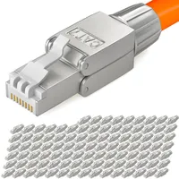 HB-Digital 100x Netzwerkstecker CAT7 schmal RJ45 LSA STP Zinklegierung