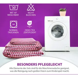 AddLiving Bierbankauflage 240 x 70 cm rot/weiß 3-tlg.