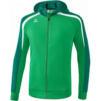Erima Kinder Liga 2.0 Trainingsjacke mit Kapuze, smaragd/evergreen/weiß, 164,
