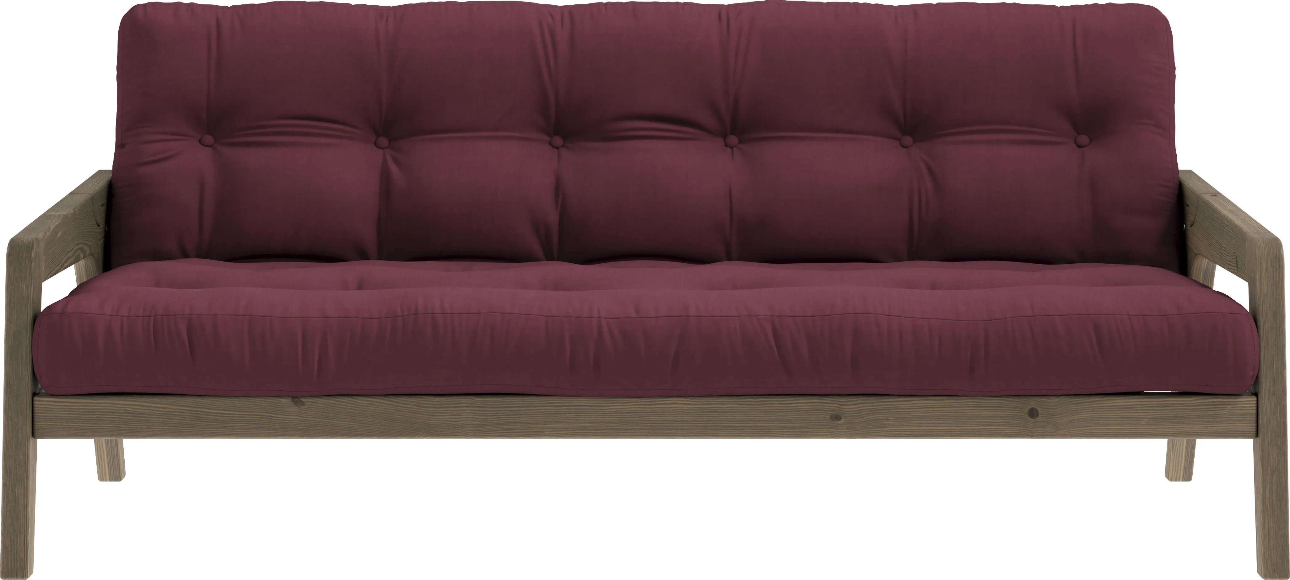 Karup Design Schlafsofa, Mit Holzstruktur, inkl. Futonmatratze, Liegefläche 130x190 cm Karup Design bordeaux