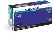 Semperguard® Nitrile Style - Einmalhandschuhe, puderfrei, latexfrei, dehnbar, Farbe: schwarz, 1 Packung = 100 Stück, Größe M