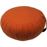 GURU SHOP Rundes Einfarbiges Meditationskissen, Yoga Kissen, Yogakissen, Sitzkissen, Bodenkissen, Dekokissen - Orange, 20x35x35 cm