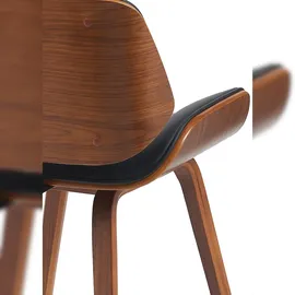 CLP Esszimmerstuhl Beverley Kunstleder walnuss/schwarz