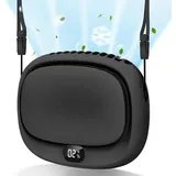 Tragbarer Nackenventilator, Tragbarer Mini-ventilator, Wiederaufladbar Über Usb, 5 Geschwindigkeiten Einstellbar, Schwarz