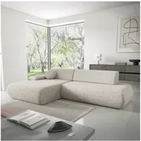 Ecksofa PRATO mit Schlaffunktion und Stauraum, L-Form, links, beige - Beige