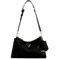 GUESS Damen Cresidia Top Zip Shoulder Bag Umhängetasche, Schwarz