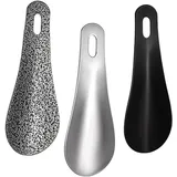 3 Pcs SchuhlöFfel, Mini Edelstahl Schuhanzieher 10cm Kurz Reise Schuhanzieher mit Aufhängeloch für Senioren Herren Damen