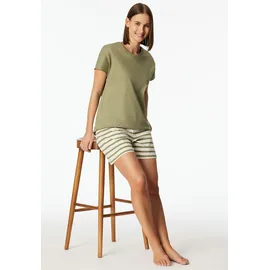 SCHIESSER Shorty Pyjama grün 48