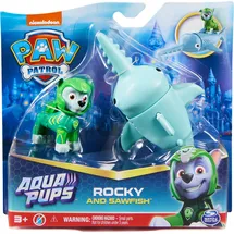 Spin Master Aqua Pups - Hero Pups Actionfiguren-Set mit 1 Rocky Welpenfigur und 1 Sägefisch Figur