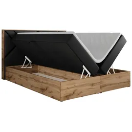 MKS Meble Boxspringbett 200 x 200 cm H3 Schwarz