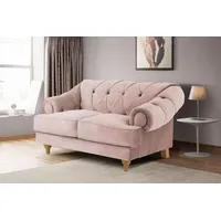 2-Sitzer HOME AFFAIRE "Alegra", beige (puder), B:164cm H:86cm T:108cm, Luxus-Kunstleder, Sofas, mit Knopfheftung im Rücken, Keder und Nieten in Armlehnen