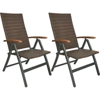 Brubaker 2er Set Polyrattan Gartenstuhl Modena - Hochlehner aus