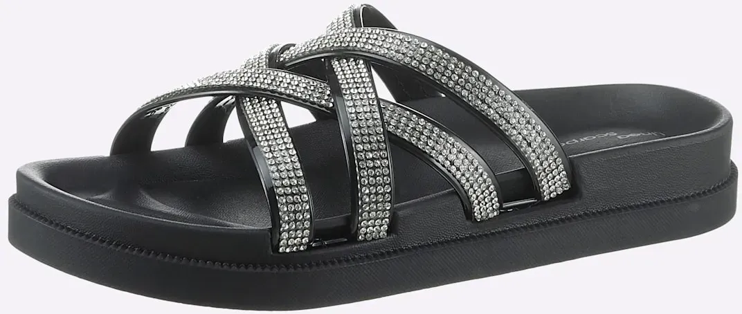Badepantolette SIEBI`S, Damen, Gr. 38, schwarz, Synthetik, Schuhe