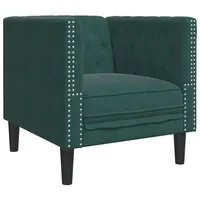 VidaXL Chesterfield-Sessel Dunkelgrün Samt