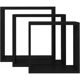 vidaXL Wandregal 3 Stk. 30 x 30 x 10 cm Schwarz
