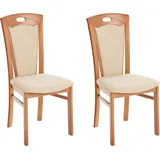 Home Affaire Esszimmerstuhl »FERDI Made in Italy, Massivholz« (Set) 2 Stk.Bezug Feinstruktur (wasser- und fleckabweisend) oder Struktur, beige
