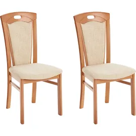Home Affaire Esszimmerstuhl »FERDI Made in Italy, Massivholz« (Set) 2 Stk.Bezug Feinstruktur (wasser- und fleckabweisend) oder Struktur, beige