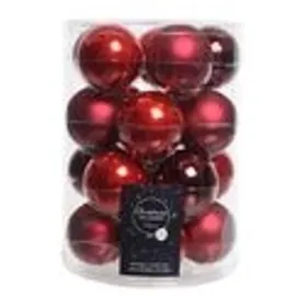 Kaemingk K Kugeln Glas rot Glaskugeln Weihnachtskugeln Christbaumkugeln Baumschmuck 20 TLG