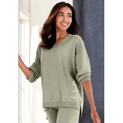 Sweater, aus hochwertigen Strick, Gr. 44/46, oliv meliert, , 61489449-44