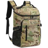 Kalesi Kühlrucksack mit 36 Dosen, leicht, isoliert, auslaufsicher, für Reisen, Camping, Mittagessen, Outdoor, Besteck-Rucksack für Damen und Herren (B-Floral-cool) (Camouflage Khaki)