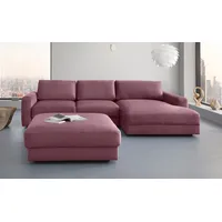 PLACES OF STYLE Ecksofa »Bloomfield, bequem und elegant, L-Form«, wahlweise mit Bettfunktion und Bettkasten rosa
