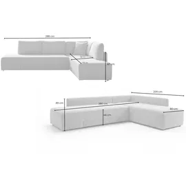 KAWOLA Schlafsofa SADIRA cremeweiß
