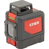 Stier Kreuzlinienlaser 360° x 120°, grün 520nm, Kreuzlaser grün, Linienlaser, Baulaser mit präziser Nivelliergenauigkeit von ±3 mm / 10 m, inkl. Staub- und Spritzwasserschutz