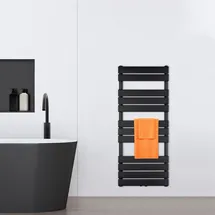 VILSTEIN Badheizkörper 1200 x 500 mm 610 W Schwarz Mittelventil