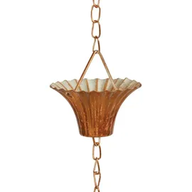 Esschert Design Regenwasserkette verkupfert, aus dem Material „Eisen“, 7,9 x 7,9 x 254,0 cm