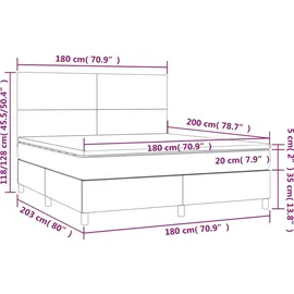 vidaXL Boxspringbett 180 x 200 cm Taupe