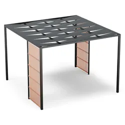 Blumfeldt Shade Cove Vert Pergola 3x3m Sichtschutz pulverbeschichtet wetterfest Schwarz