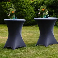 Baumarktplus 2er Set Stehtischhusse Stretch anthrazit Partytisch Bistrotisch 80cm